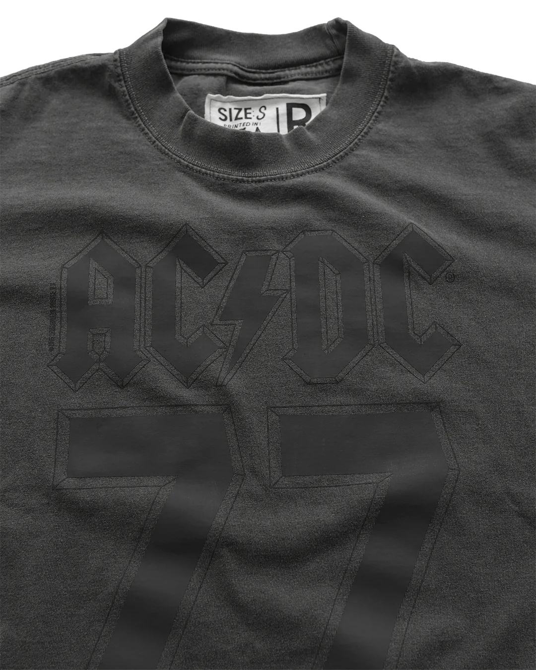 AC/DC '77 Charcoal Heavyweight Tee - Image 4