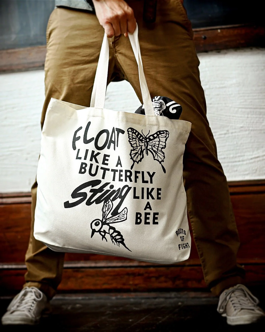 Ali Float Like A Butterfly Ivory Tote Bag - Image 5