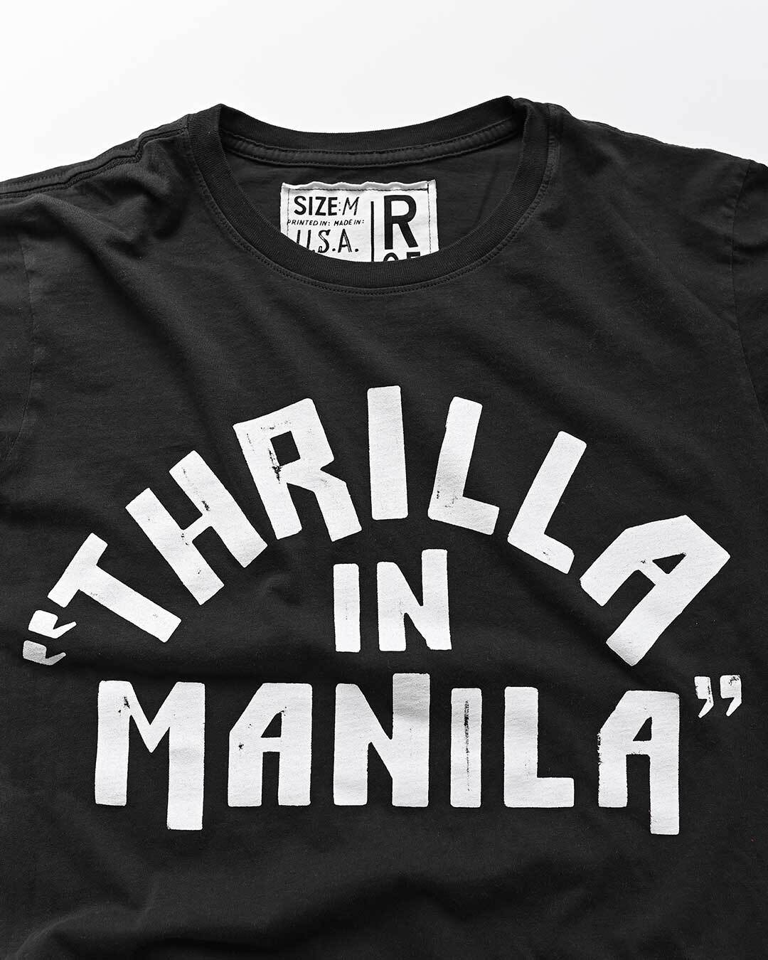 Ali-Frazier Thrilla in Manila Black Tee - Image 4
