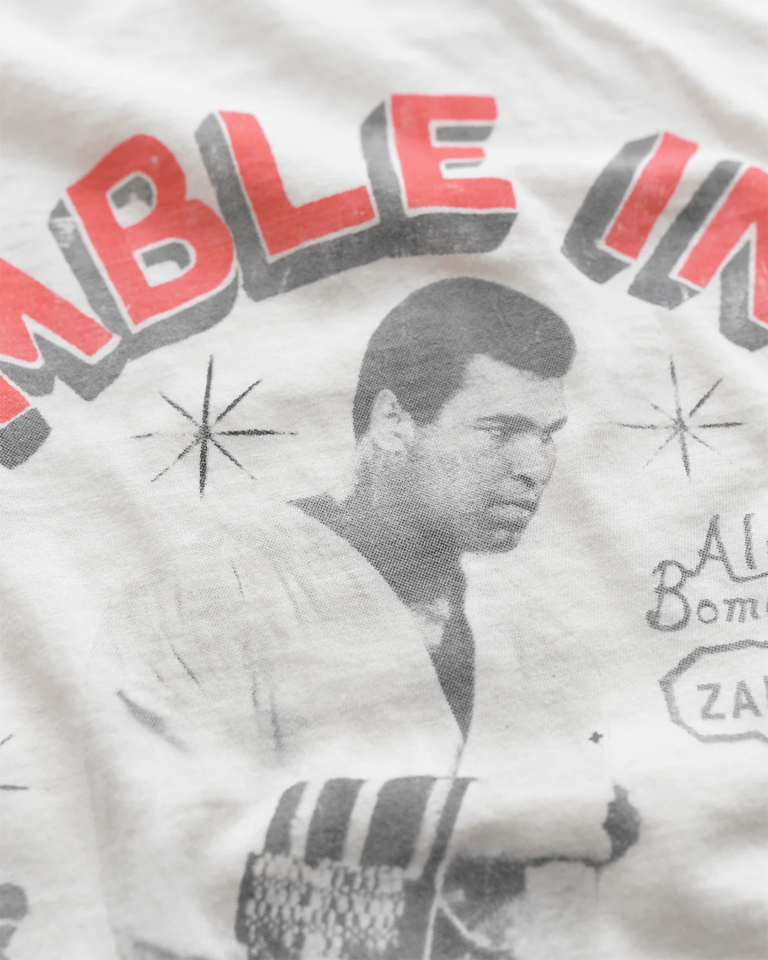 Ali Rumble Kinshasa Zaire White Tee - Image 2