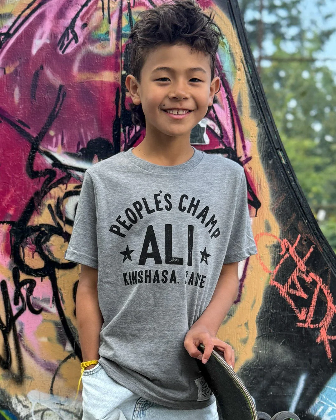 Ali Rumble Quote Grey Kid's Tee - Image 3