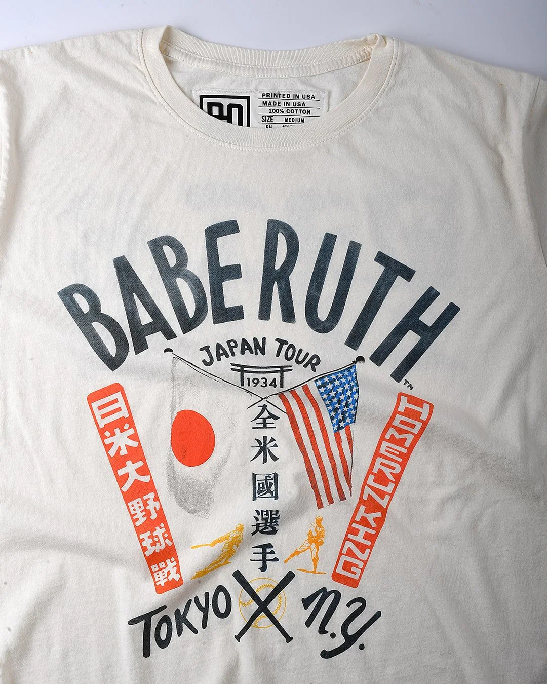 Babe Ruth Tokyo X NY Vintage White Tee - Image 5