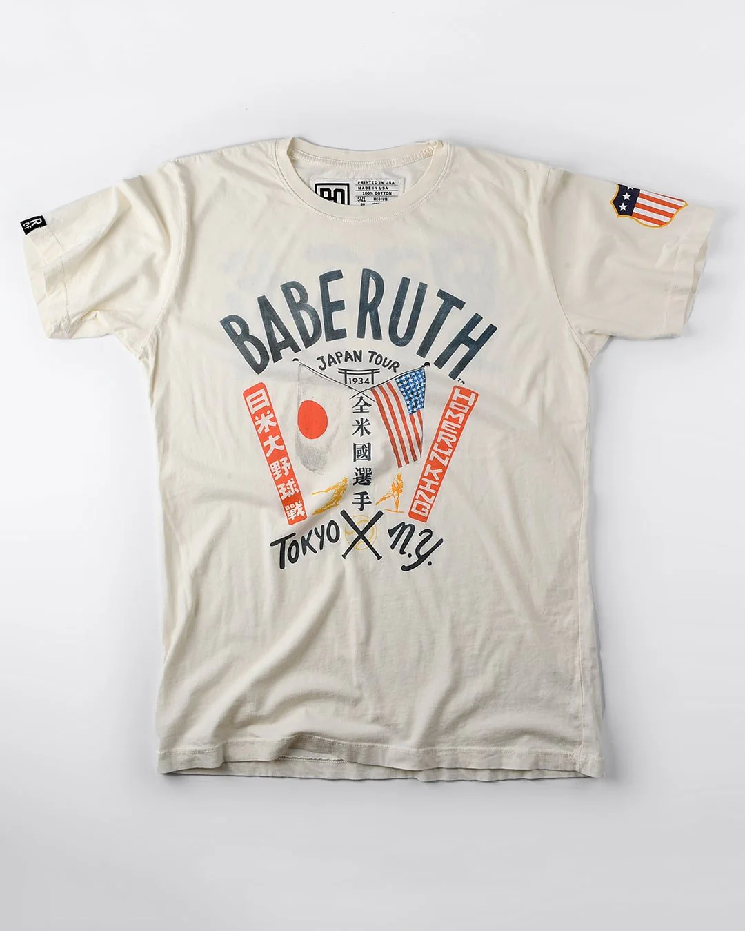 Babe Ruth Tokyo X NY Vintage White Tee - Image 7