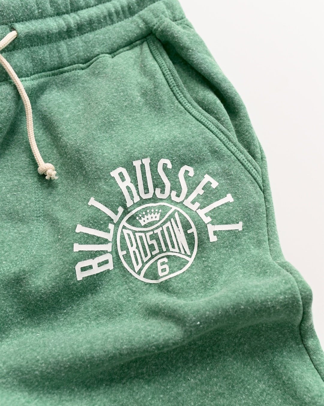 Bill Russell Boston #6 Green Sweatpants - Image 3