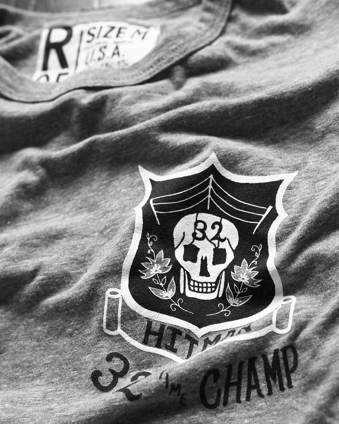 Bret Hart 32 Time Champ Grey Tee - Image 3