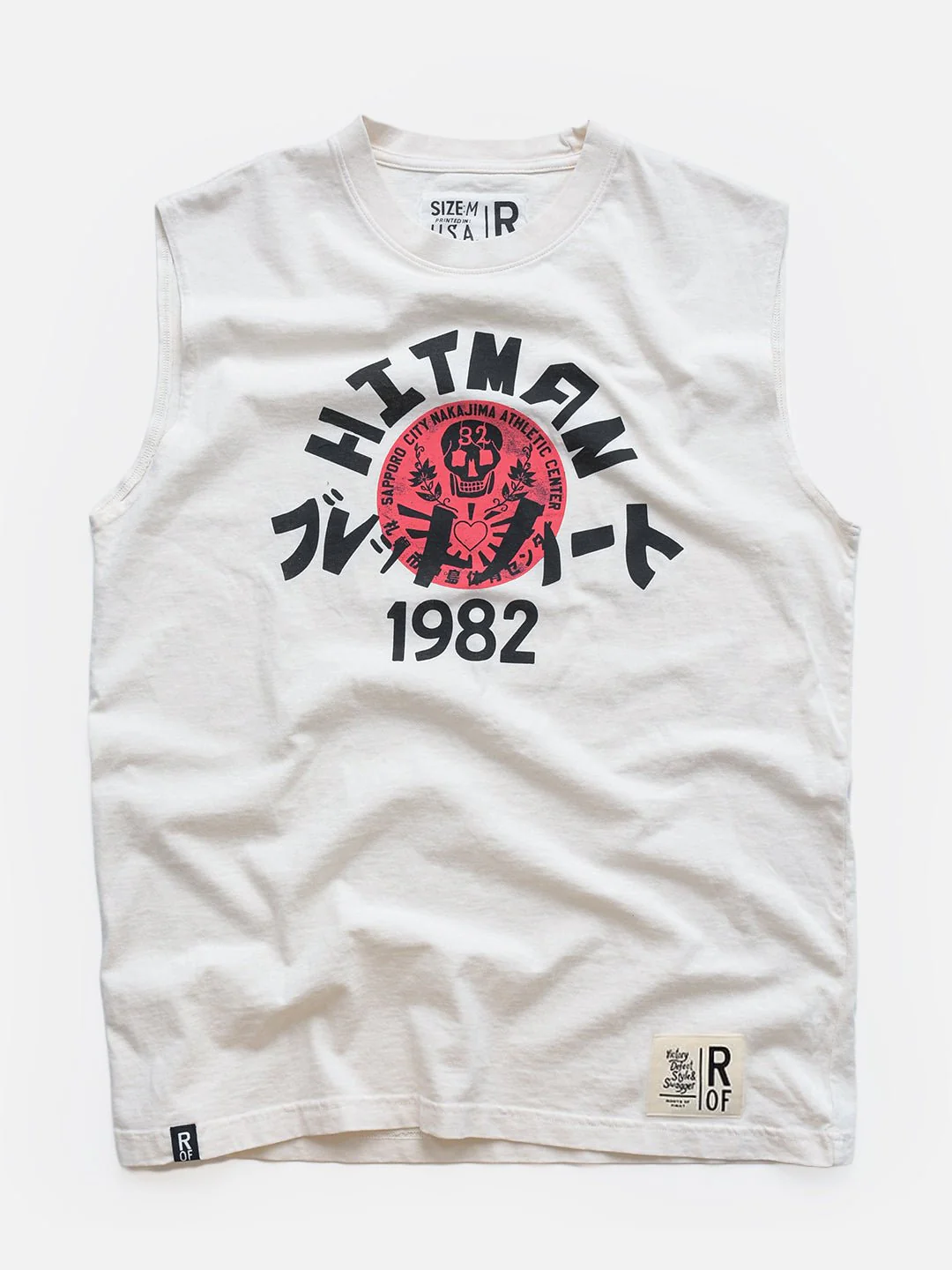 Bret Hart 'Hitman' Japan '82 White Muscle Tee - Image 6
