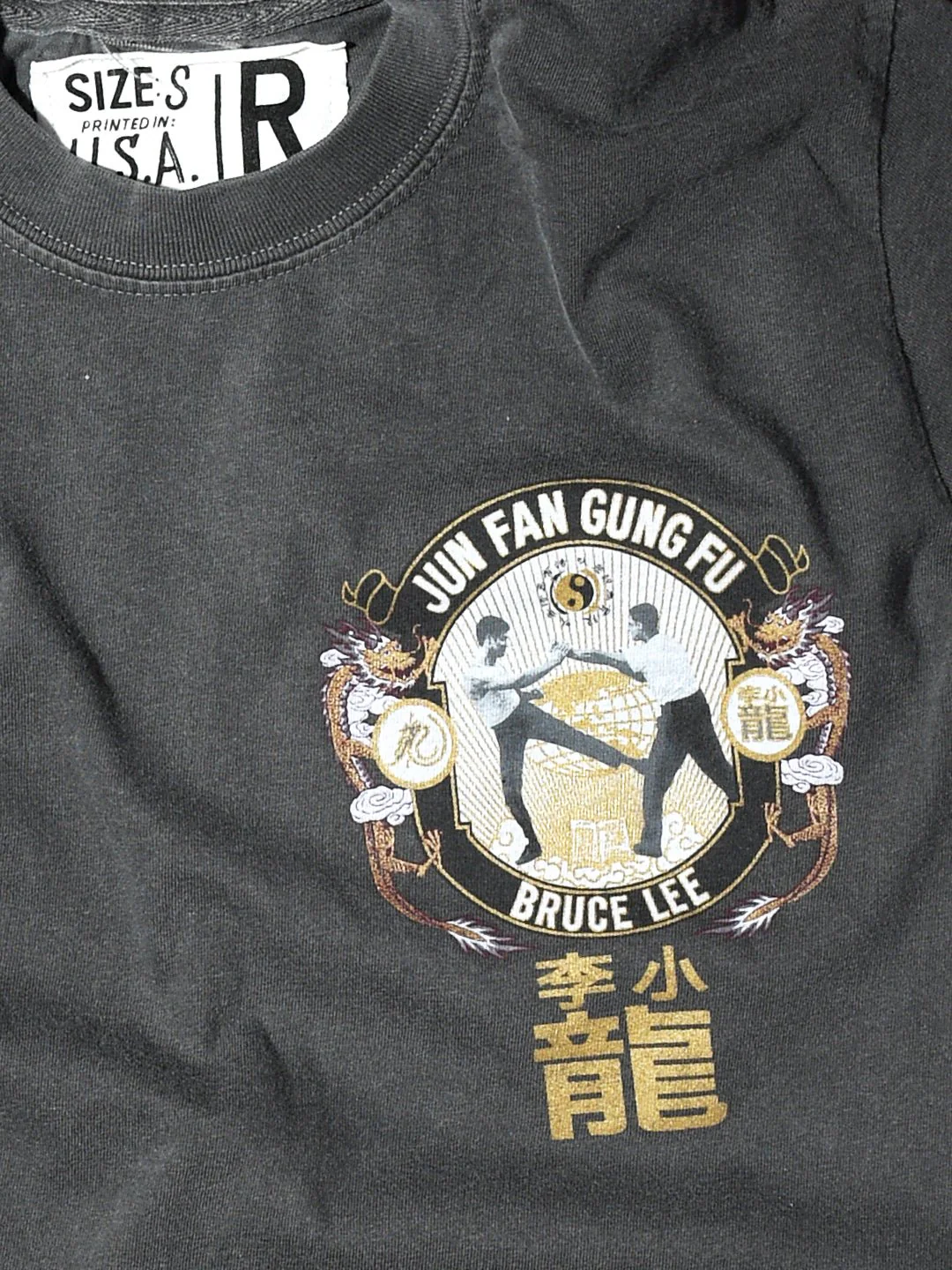 Bruce Lee Jun Fan Gung Fu Charcoal Long Sleeve Tee - Image 2