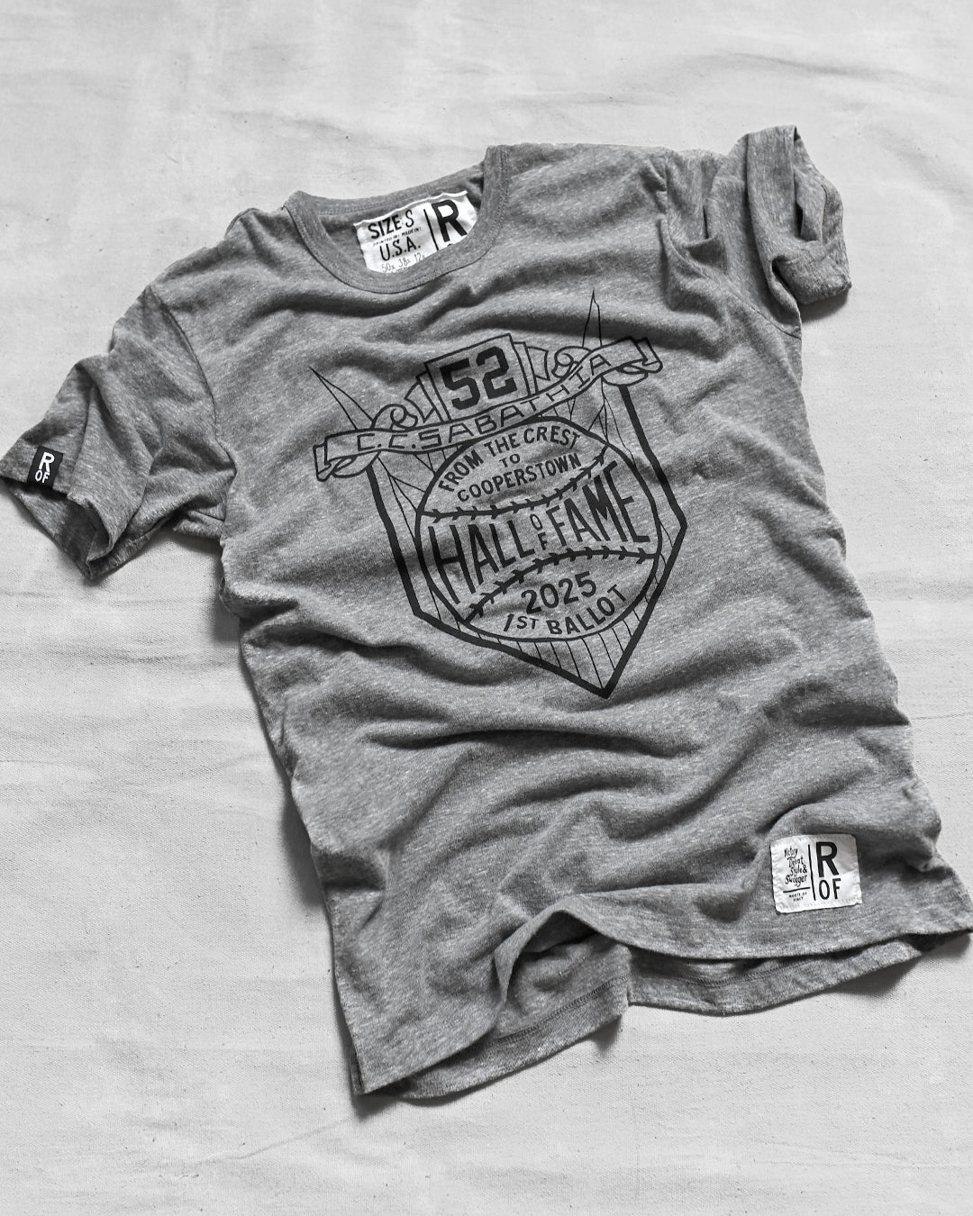 CC Sabathia First Ballot HOF Grey Tee - Image 2