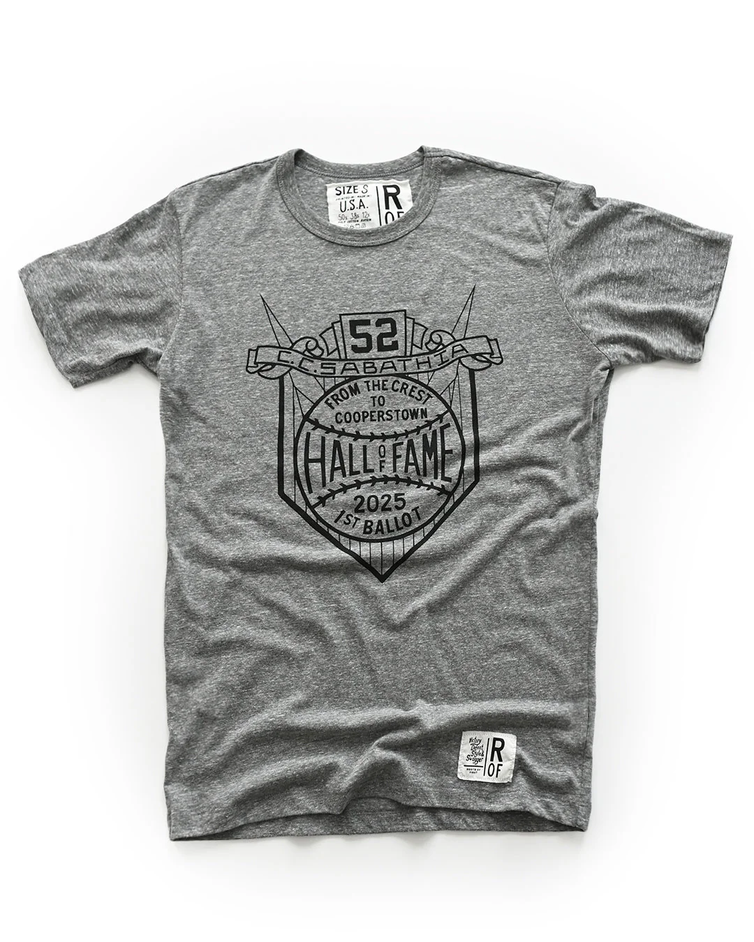 CC Sabathia First Ballot HOF Grey Tee - Image 5
