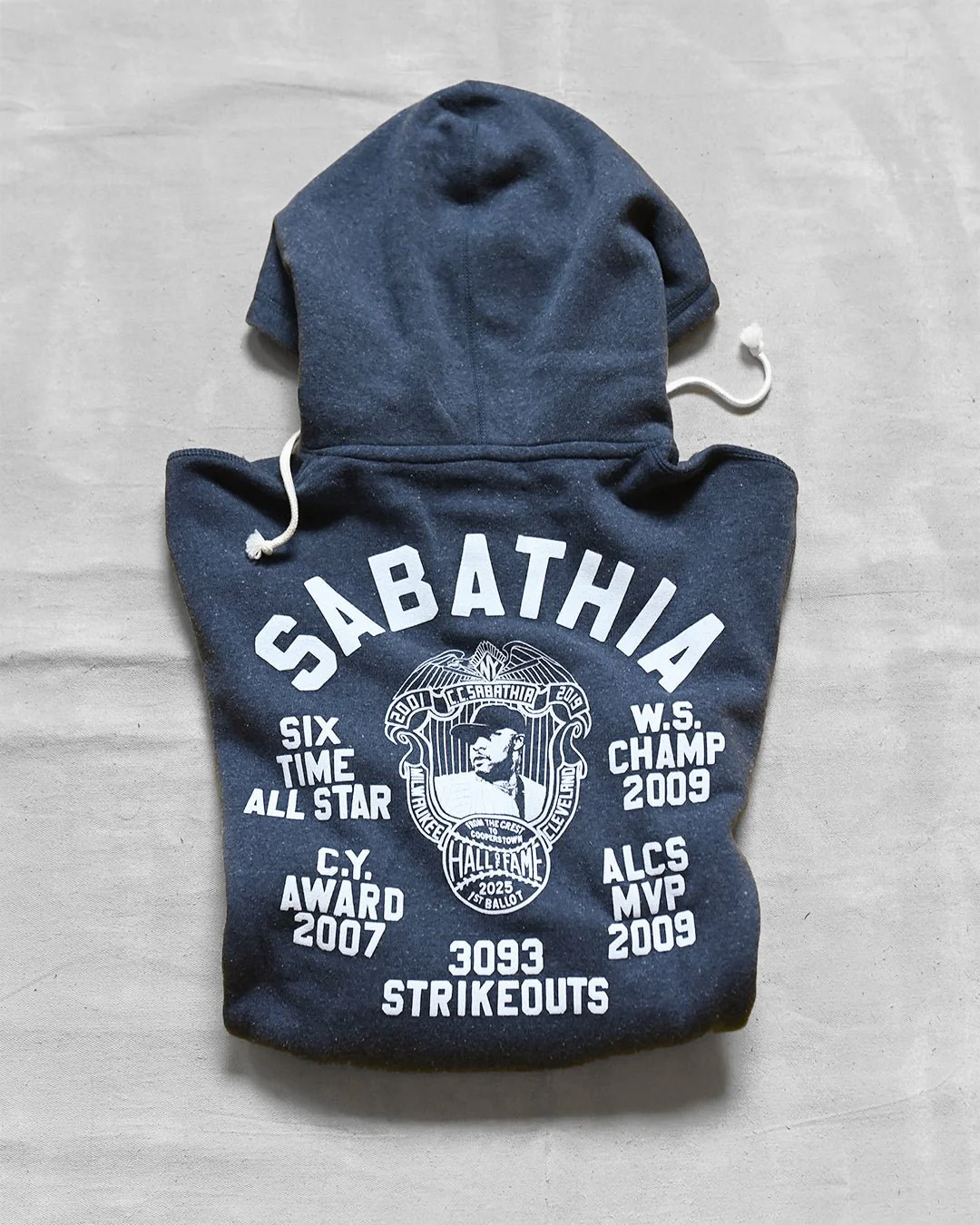 CC Sabathia HOF Career Navy PO Hoody - Image 2