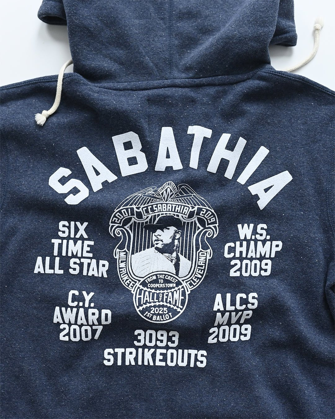 CC Sabathia HOF Career Navy PO Hoody - Image 5