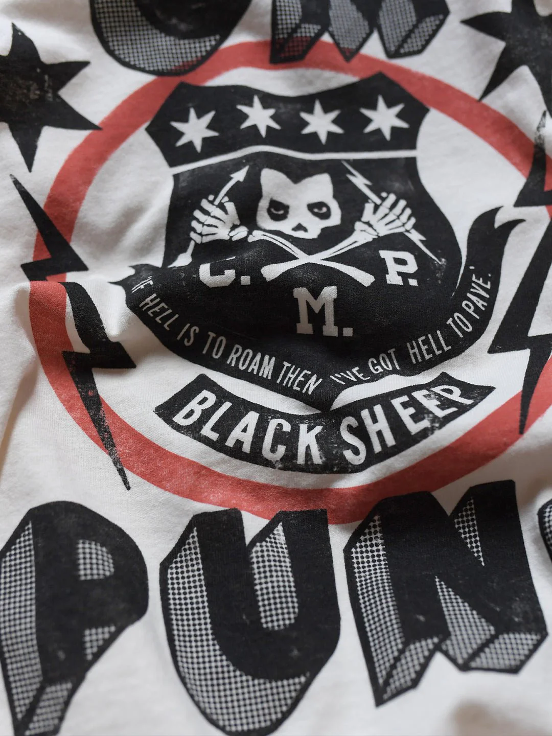 CM Punk 'Black Sheep' White Muscle Tee - Image 3