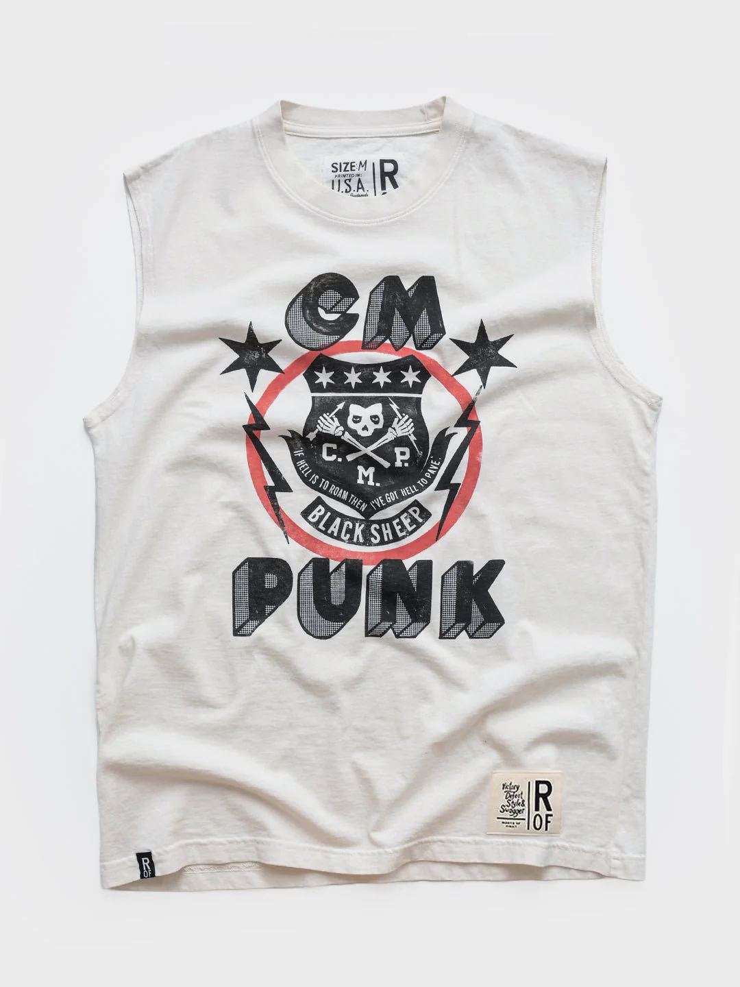 CM Punk 'Black Sheep' White Muscle Tee - Image 5