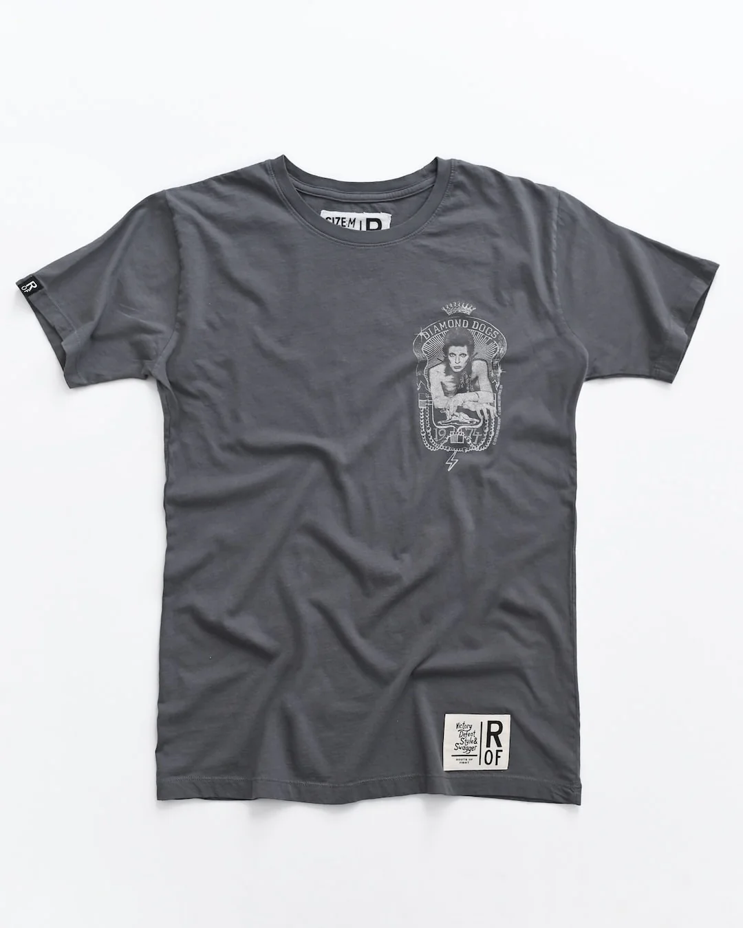 Davie Bowie 1974 Diamond Dogs Vintage Grey Tee - Image 4