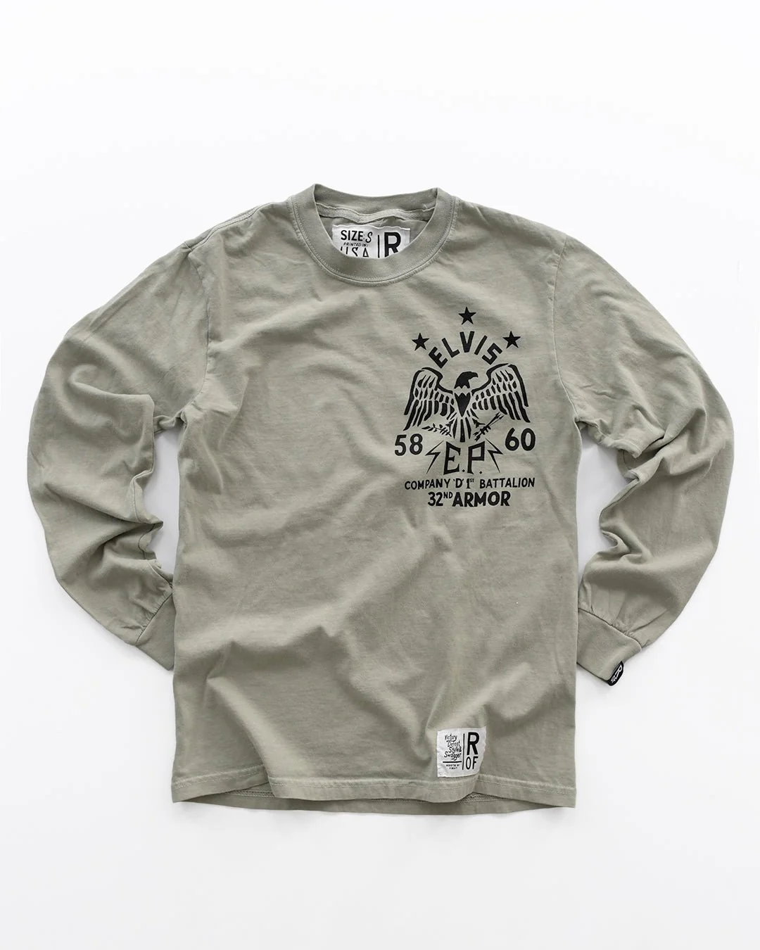 Elvis Company D Khaki Long Sleeve Tee - Image 2