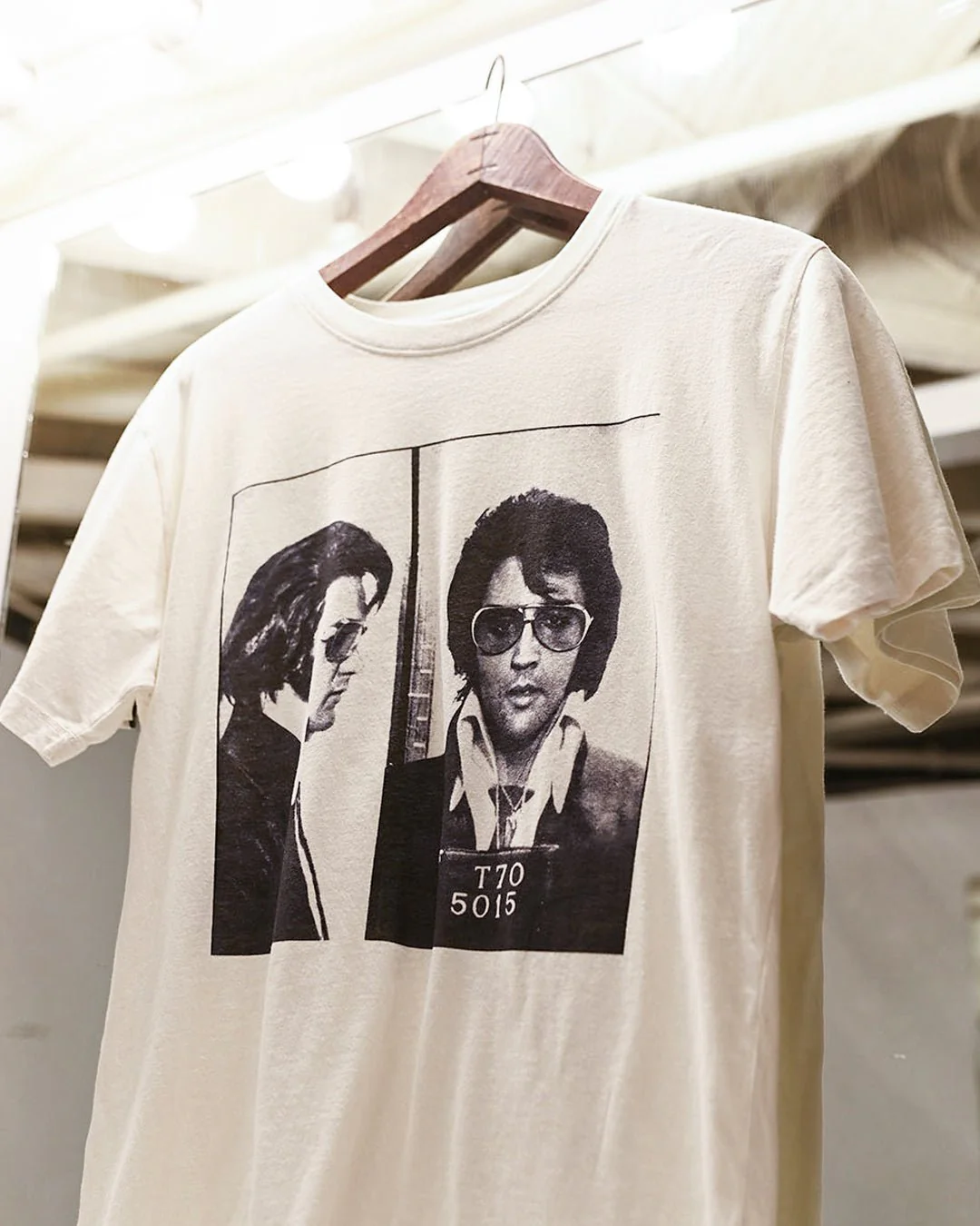 Elvis Presley Mug Shot Photo White Tee - Image 2