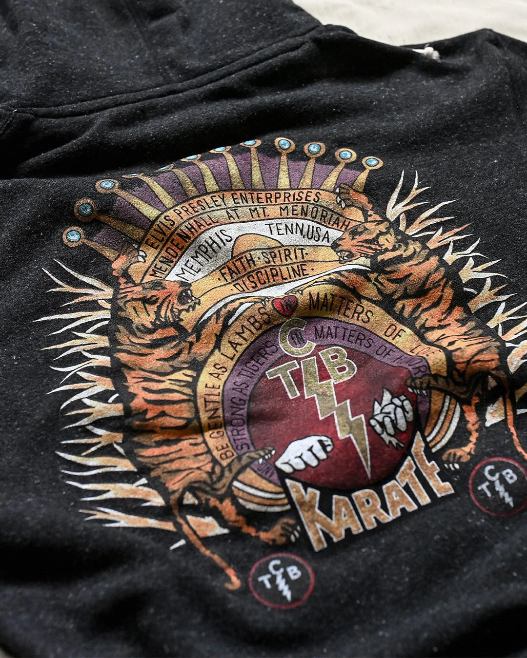 Elvis TCB Tiger Crest Black PO Hoody - Image 3