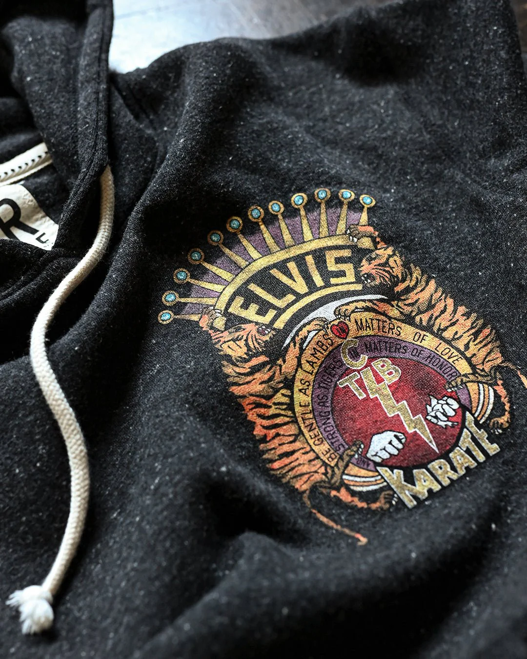 Elvis TCB Tiger Crest Black PO Hoody - Image 4