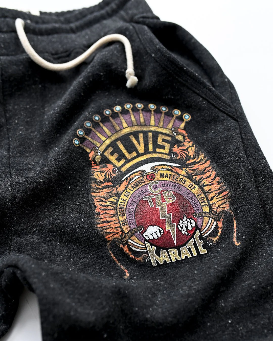 Elvis TCB Tiger Crest Black Sweatpants - Image 3
