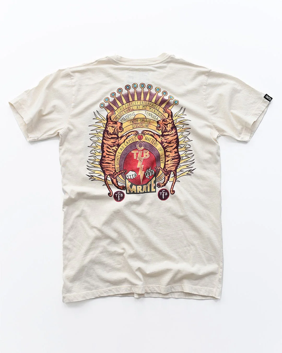 Elvis TCB Tiger Crest Vintage White Tee - Image 5