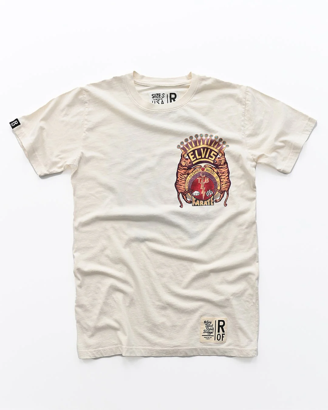 Elvis TCB Tiger Crest Vintage White Tee - Image 6