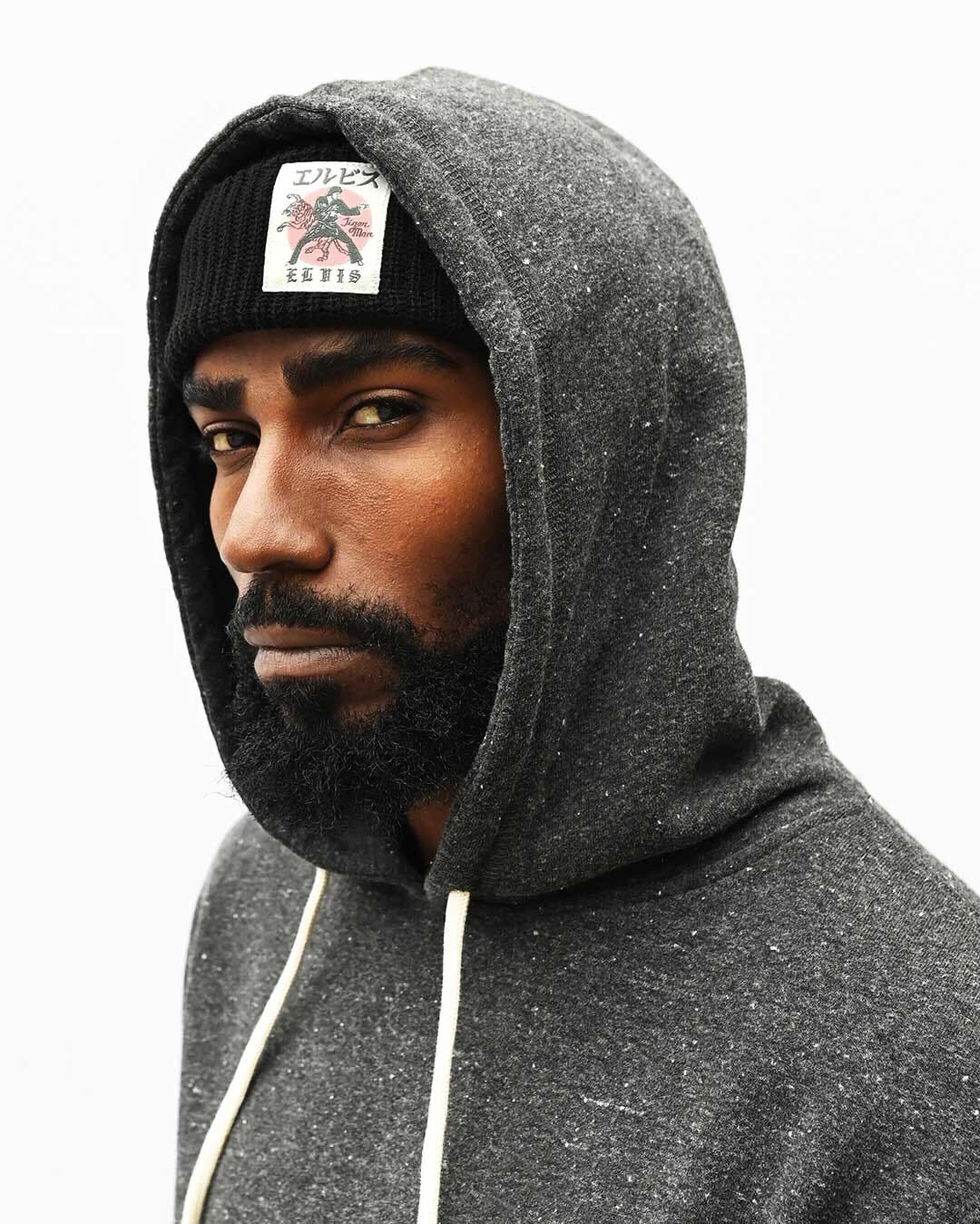 Elvis tiger Man Black Beanie - Image 3