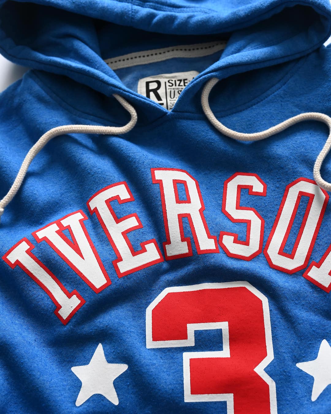 Iverson #3 Blue Pullover Hoody - Image 3