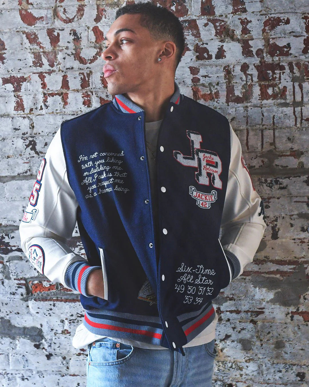 J. Robinson Brooklyn Blue Varsity Jacket - Image 2