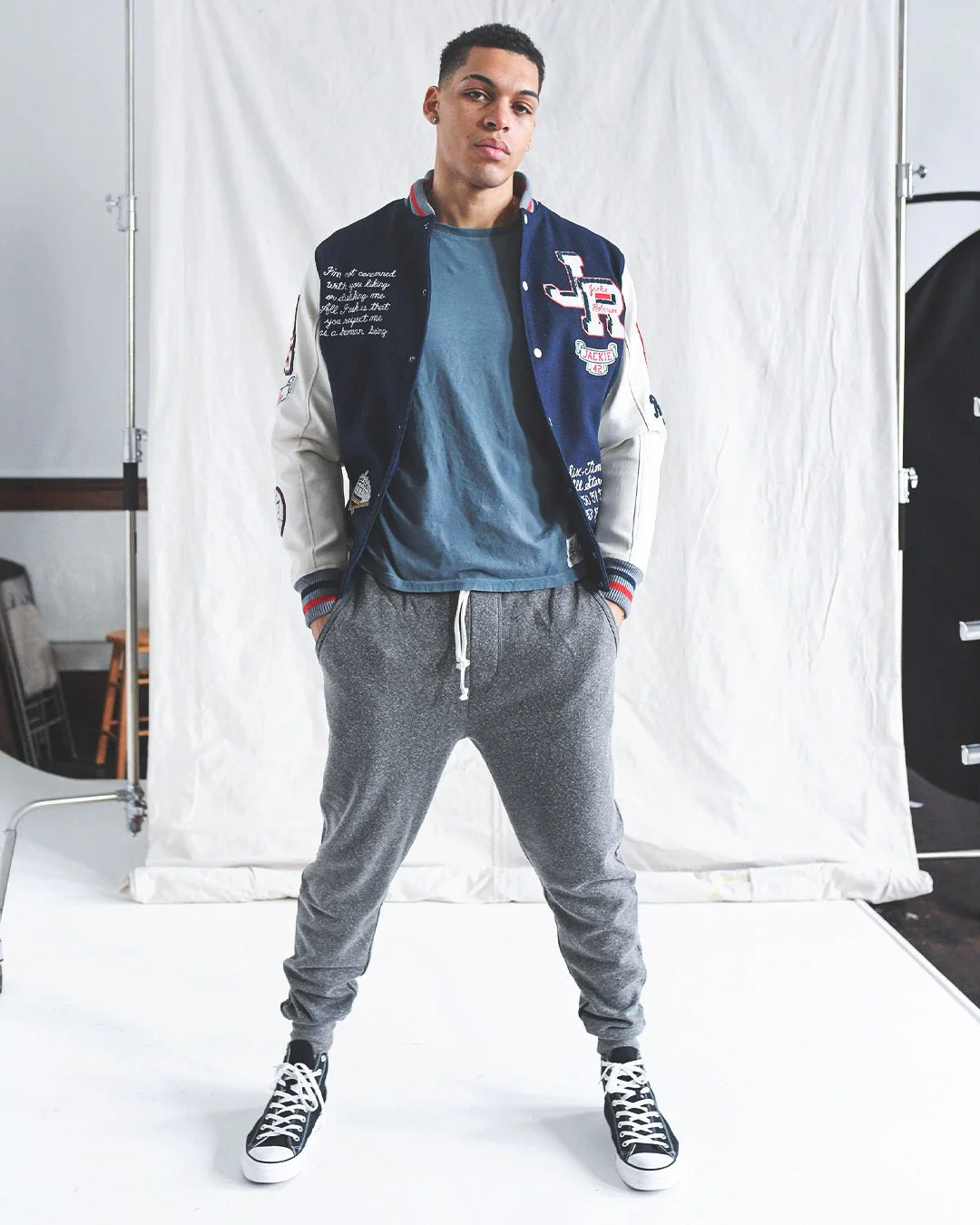 J. Robinson Brooklyn Blue Varsity Jacket - Image 5