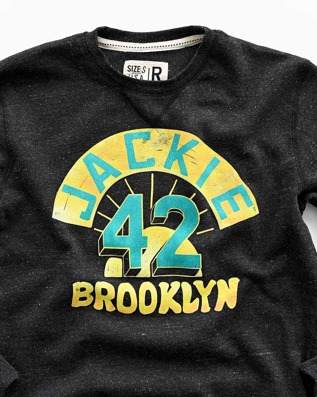 Jackie Robinson Brooklyn #42 Black Sweatshirt - Image 3