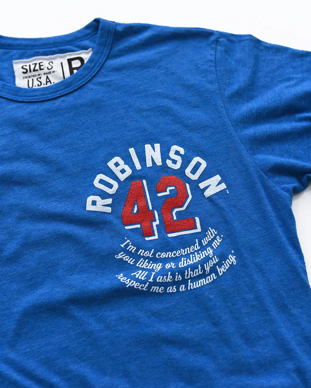 Jackie Robinson Respect #42 Blue Triblend Tee - Image 3