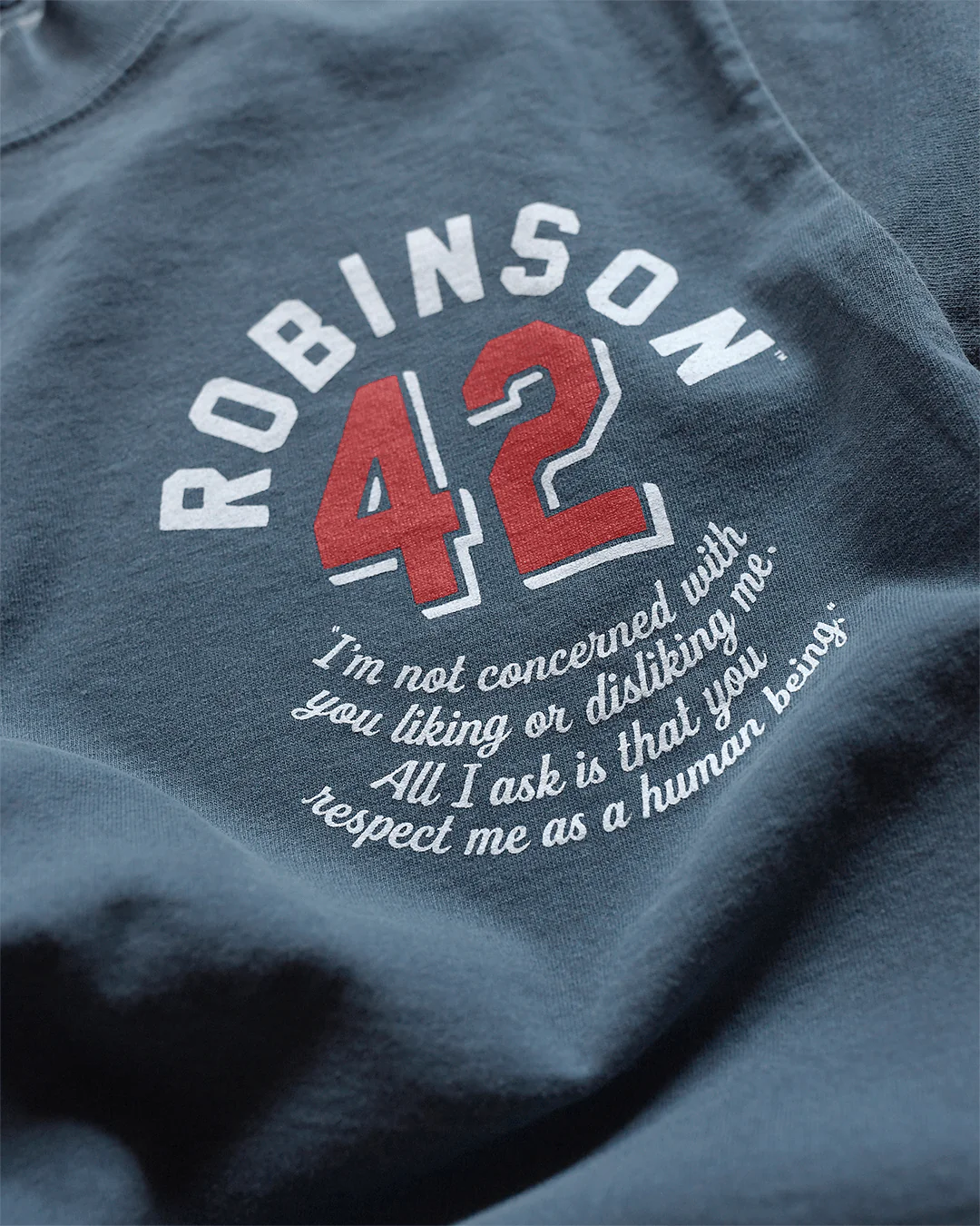 Jackie Robinson Respect #42 Denim Heavyweight Tee - Image 4