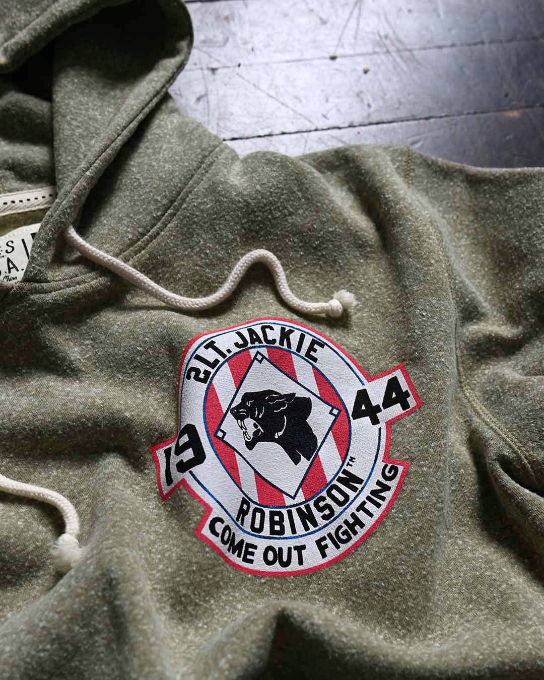 Jackie Robinson The Black Panthers Olive PO Hoody - Image 4