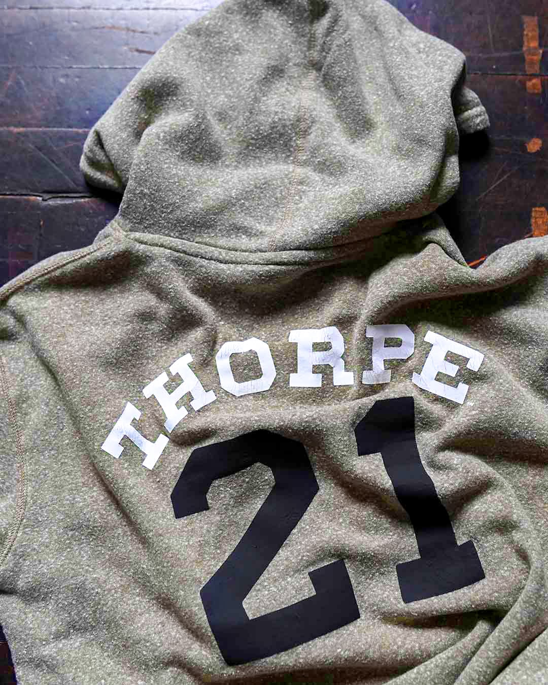 Jim Thorpe Canton #21 Olive PO Hoody - Image 6