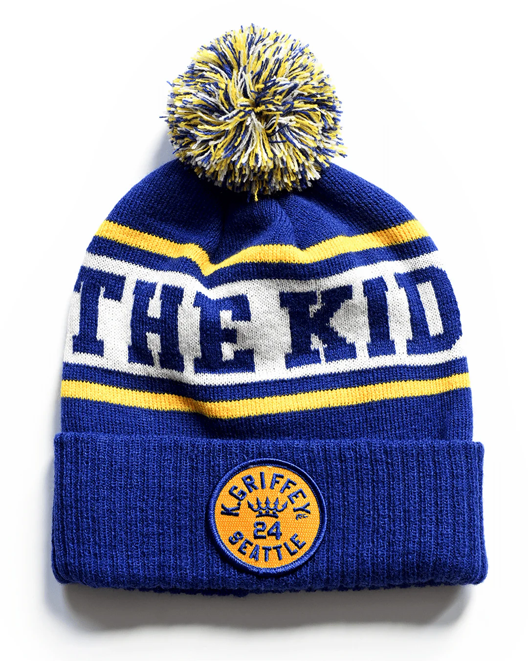 Ken Griffey Jr. 'The Kid' Blue Pom Pom Beanie - Image 3