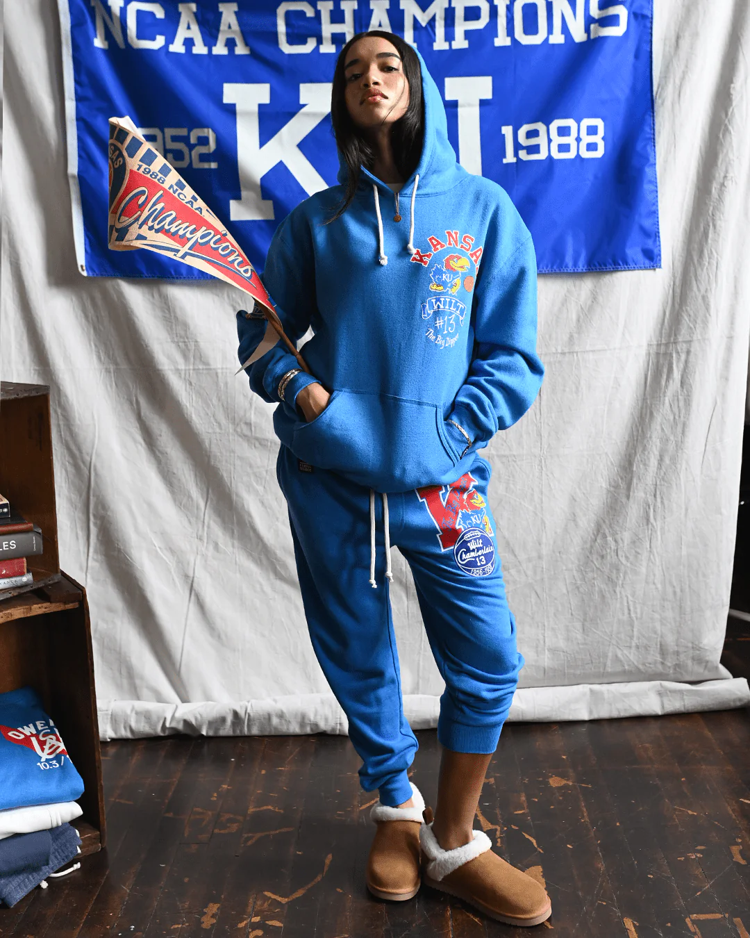 KU - Wilt Big Dipper #13 Blue Sweatpants - Image 2
