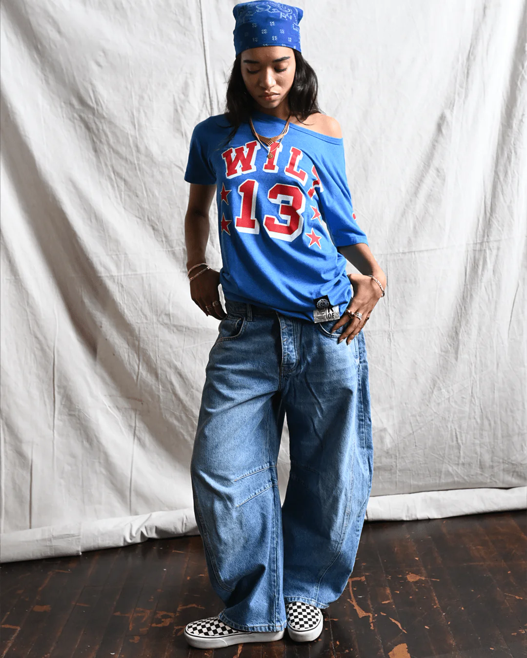 KU - Wilt Chamberlain #13 Blue Triblend Tee - Image 2