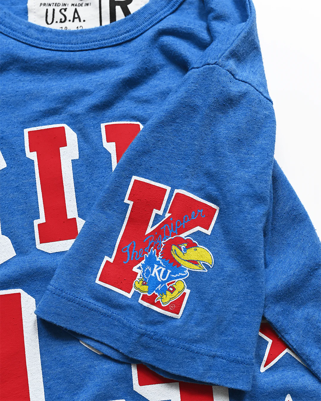 KU - Wilt Chamberlain #13 Blue Triblend Tee - Image 4