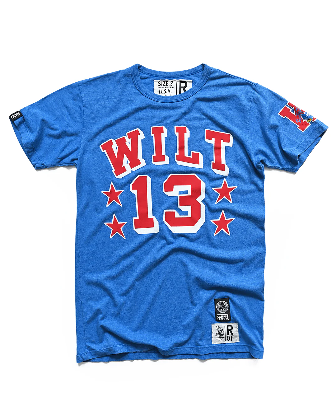 KU - Wilt Chamberlain #13 Blue Triblend Tee - Image 7
