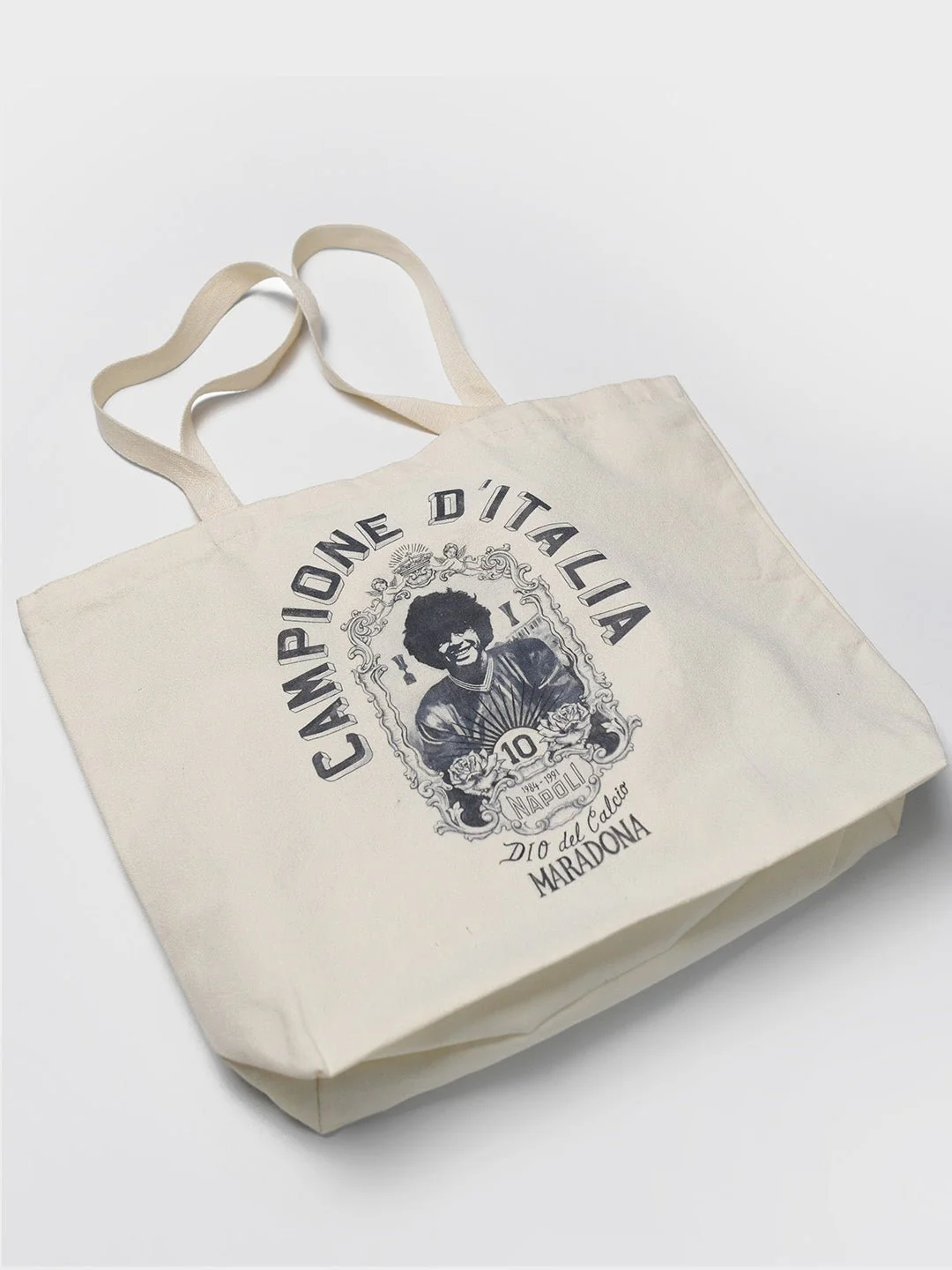 Maradona Campione D'Italia Ivory Tote Bag - Image 4