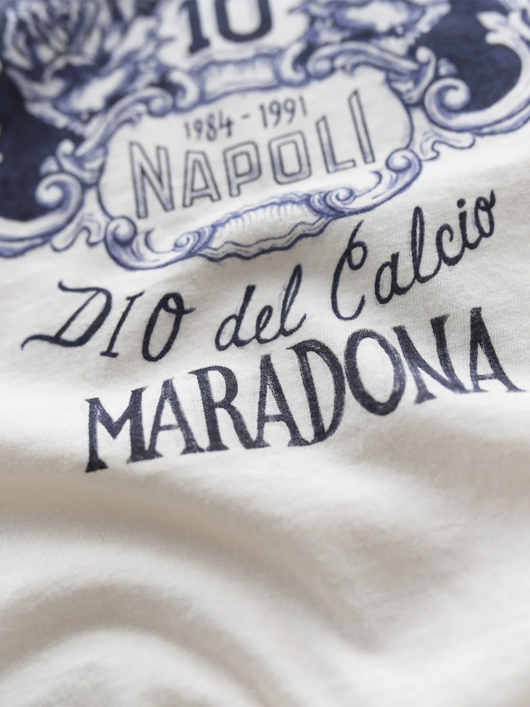 Maradona Dio Del Calcio White Tee - Image 3