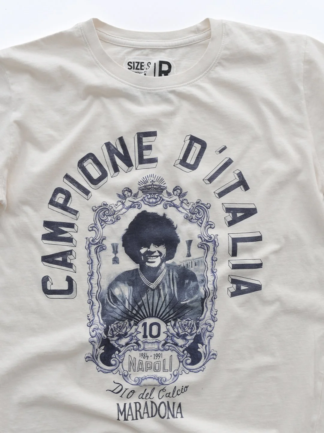 Maradona Dio Del Calcio White Tee - Image 5