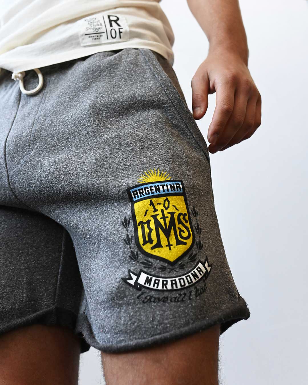 Maradona Mano De Dios Grey Shorts - Image 3