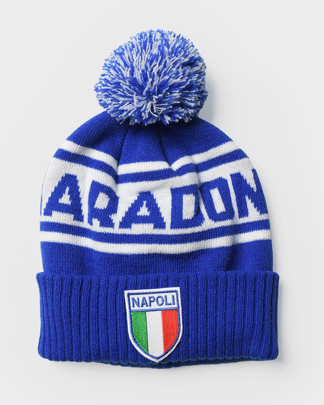 Maradona Napoli Blue Pom Pom Beanie - Image 2