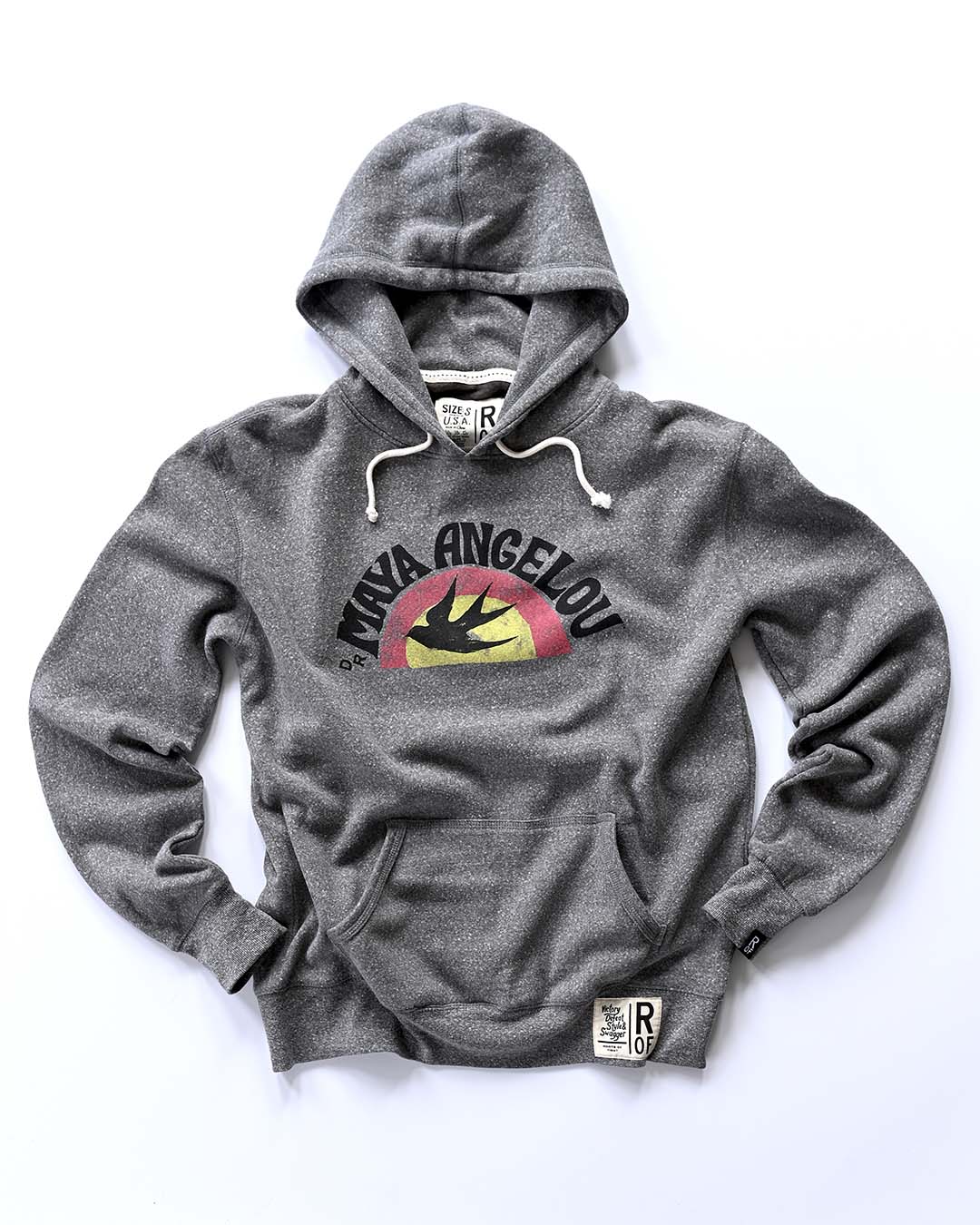 Maya Angelou Caged Bird Sings Grey PO Hoody - Image 3