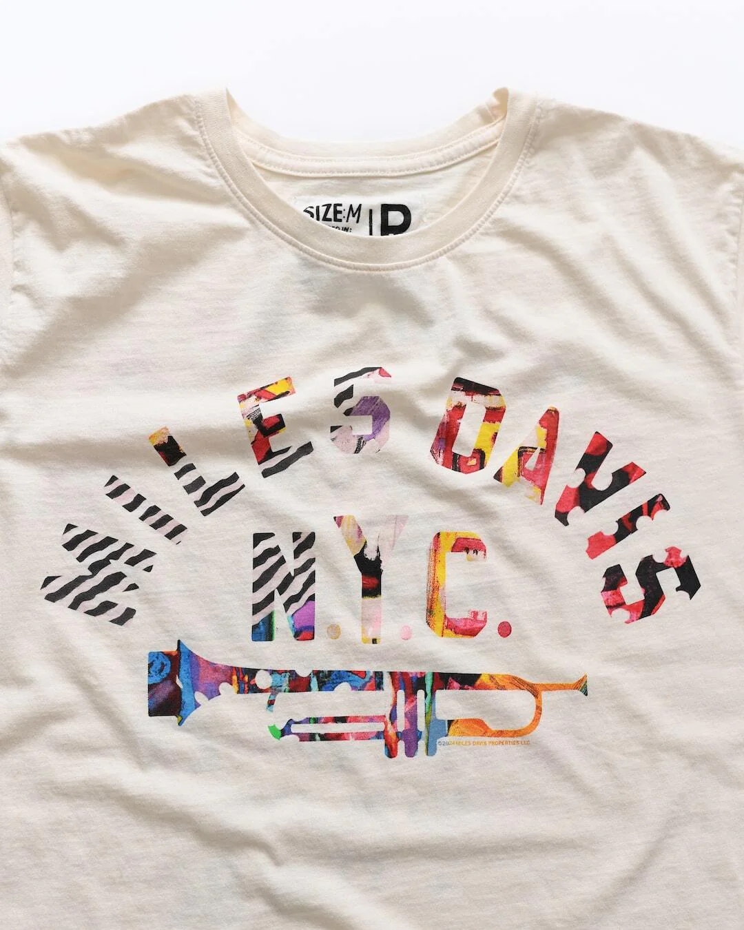 Miles Davis NY Trumpet White Tee - Image 3