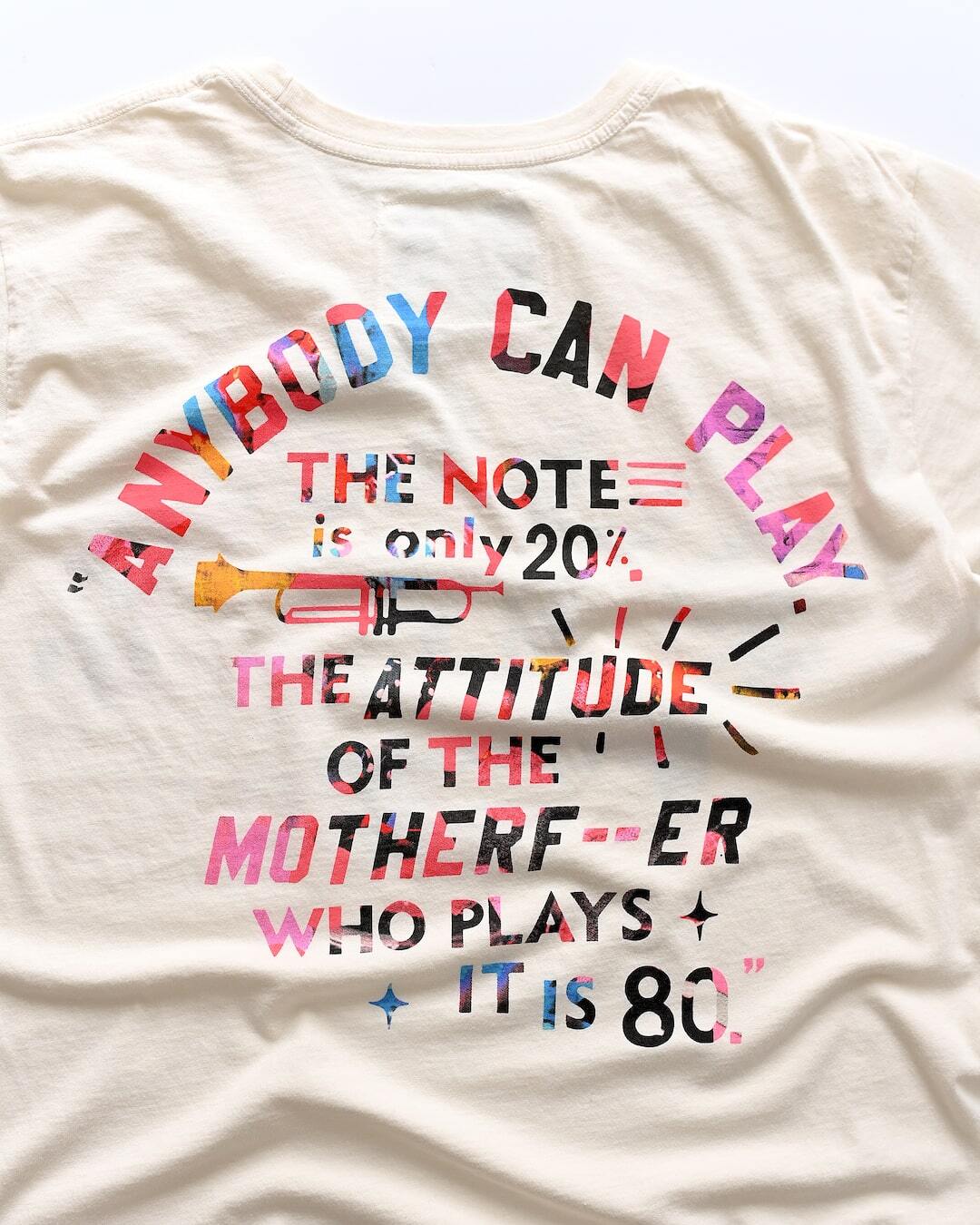 Miles Davis NY Trumpet White Tee - Image 4