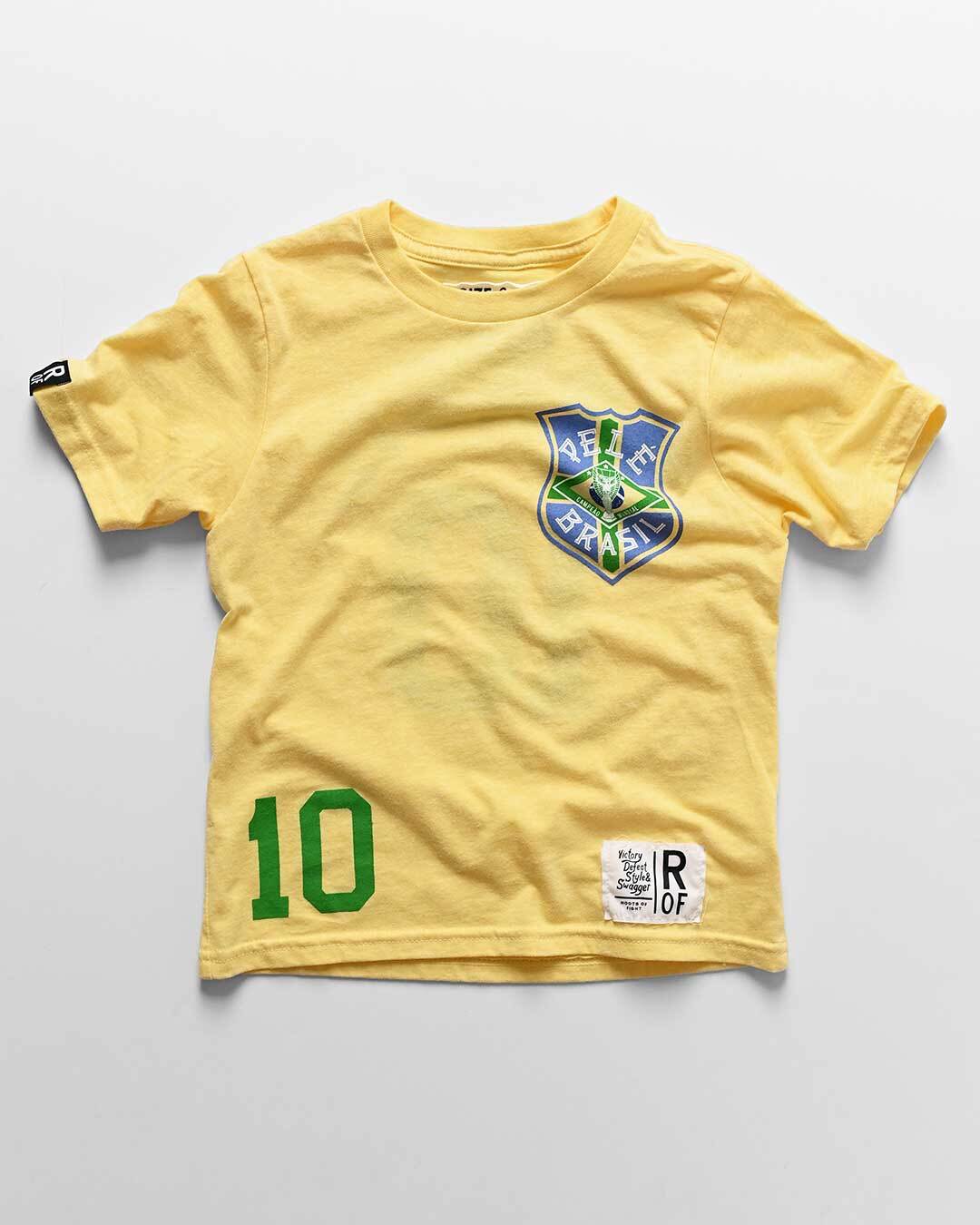 Pelé #10 Brasil Gold Kid's Tee - Image 7