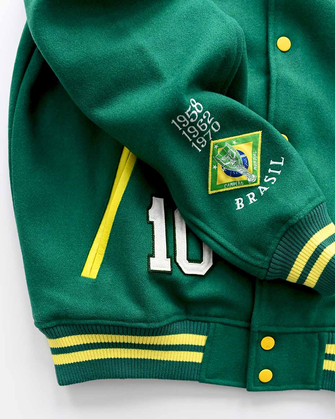 Pelé #10 Brasil Melton Jacket - Image 5