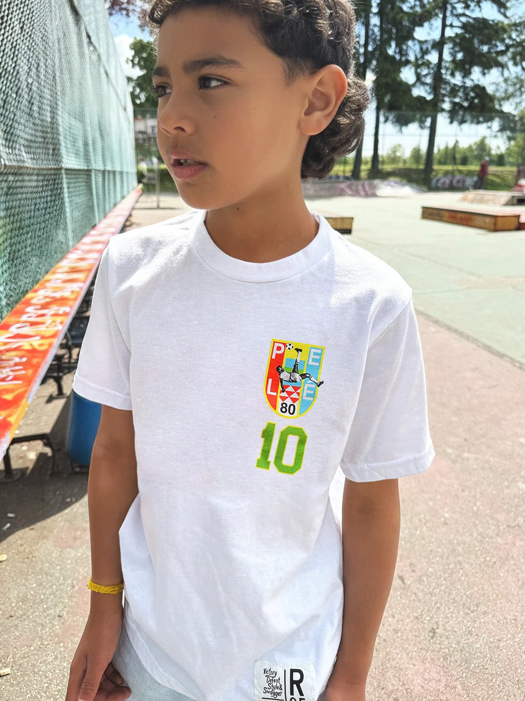 Pelé #10 Brasil White Kid's Tee - Image 4